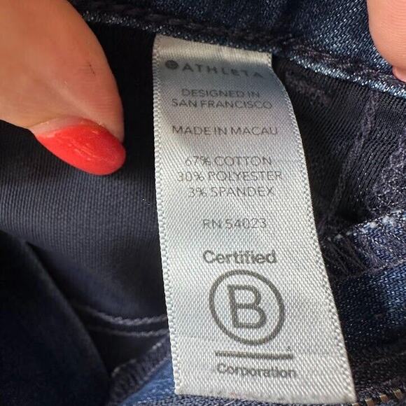 Athleta Denim Jeans Womens 8 Blue Sculptek Ultra Skinny 5 Pockets Zippered Pants - Picture 4 of 5